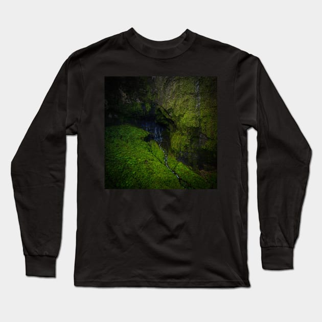 Kauai volcano and waterfall Long Sleeve T-Shirt by Sampson-et-al